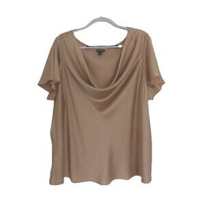 Torrid gold satin blouse top flutter sleeve size 2X